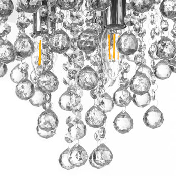 Stropné svietidlo LONDON chróm/priehľadná, priemer 38 cm 2