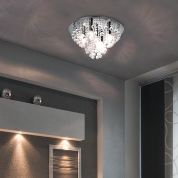 Stropné svietidlo LONDON chróm/priehľadná, priemer 46 cm 1