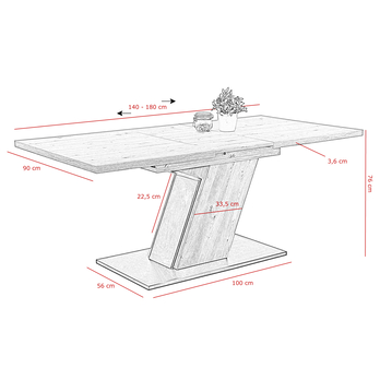 Jedálenský set LONE dub artisan/antracitová 15