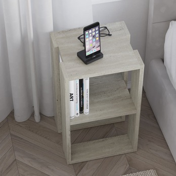 Nočný stolík LONIE travertín 4