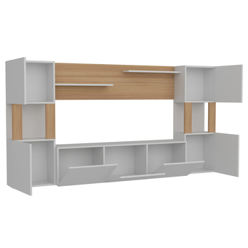 Obývacia stena LORE biela/teak 4