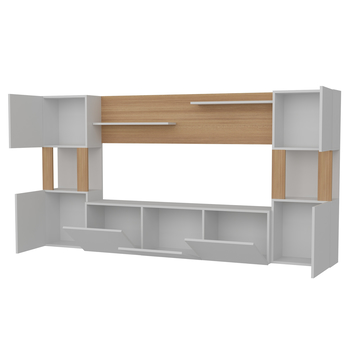 Obývacia stena LORE biela/teak 2