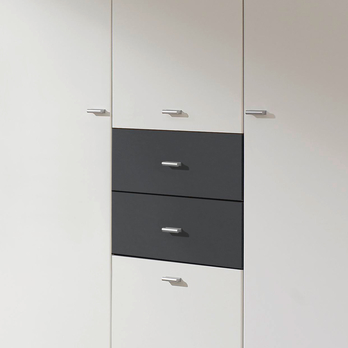 Šatníková skriňa LORELEI I sivá/alpská biela, šírka 136 cm 2