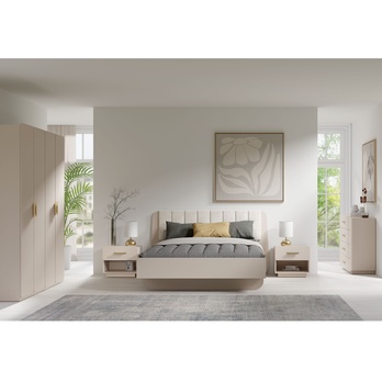 Posteľ s roštom LORENZ II piesková, 160x200 cm 1