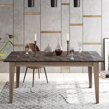 Jedálenský stôl LORENZ čierna/orech 1