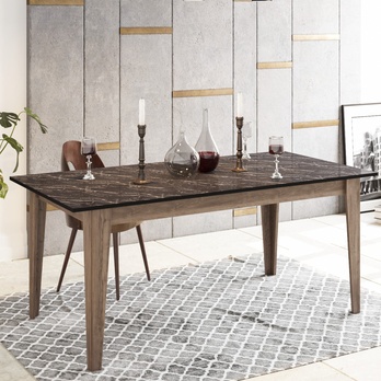 Jedálenský stôl LORENZ čierna/orech 2