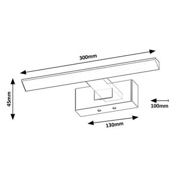 Kúpeľňové nástenné LED svietidlo LORIC čierna, šírka 30 cm 7