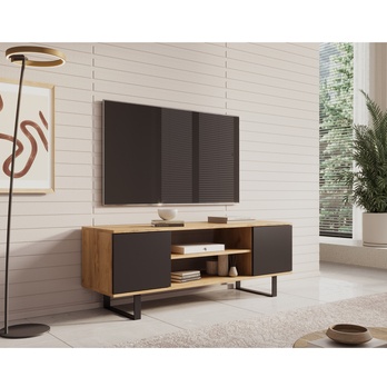 TV stolík LORRI dub craft/čierna, šírka 135 cm 1