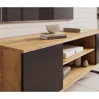 TV stolík LORRI dub craft/čierna, šírka 135 cm 3