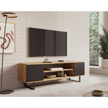 TV stolík  LORRI dub craft/čierna, šírka 155 cm 1