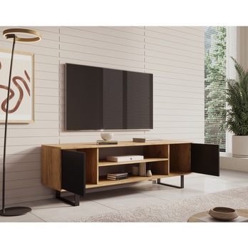 TV stolík  LORRI dub craft/čierna, šírka 155 cm 2
