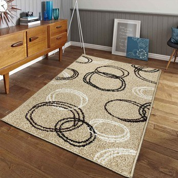 Koberec LOTTO 11 béžová s kruhovými vzormi, 100x150 cm 1