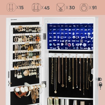 Závesná šperkovnica LOVA I biela 7