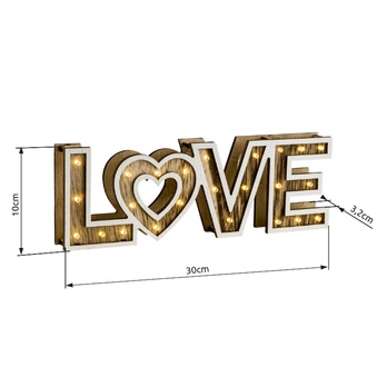 Stolná lampa LOVE drevo/biela 3