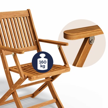 Záhradná stolička LOVELY hnedá, sada 2 ks 2