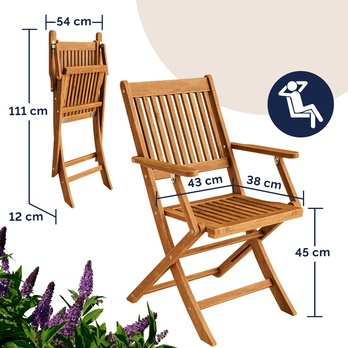 Záhradná stolička LOVELY hnedá, sada 2 ks 3