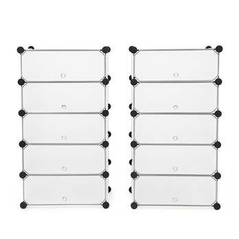 Regál LPC10W biela/priesvitná 2