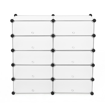 Regál LPC10W biela/priesvitná 13