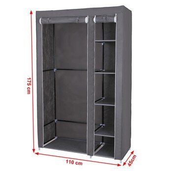 Látková šatníková skriňa LSF007 sivá 3