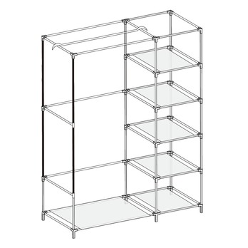 Látková šatníková skriňa LSF007 sivá 2