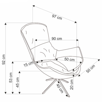Kreslo LUBSTIR oranžová 12
