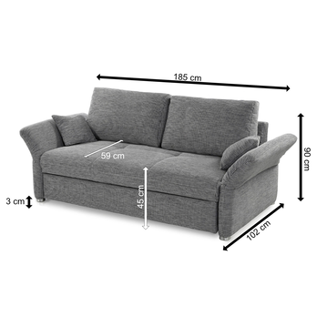 Pohovka LUCA-SE 160 svetlosivá 4