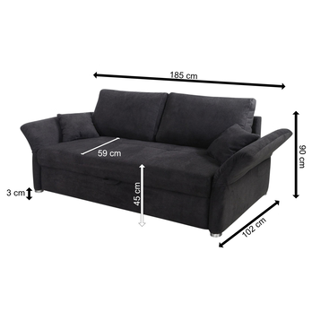 Pohovka LUCA-SE 160 čierna 4