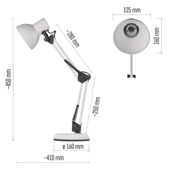 Stolná lampa LUCAS biela 3