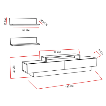 TV zostava LUCCA biela 3