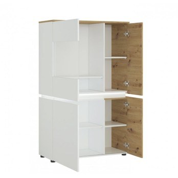 Vitrína LUCI 02 dub artisan/alpská biela 2