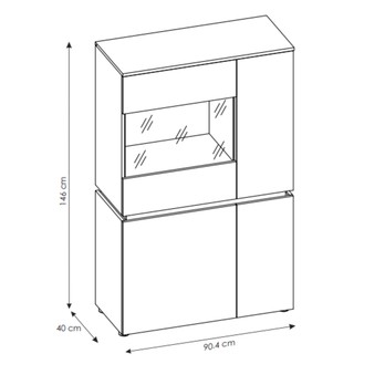 Vitrína LUCI 02 dub artisan/sivá 3