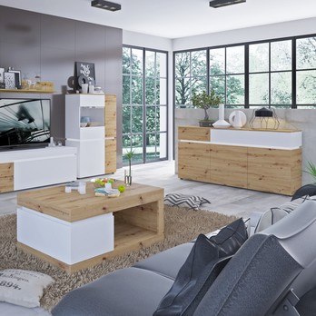 Komoda LUCI 2 dub artisan/alpská biela 4