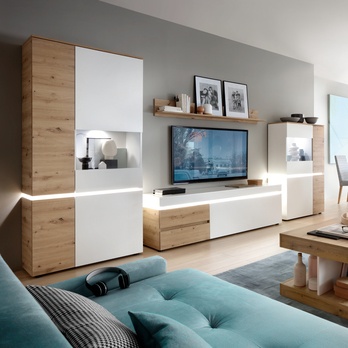 TV komoda LUCI dub artisan/alpská biela, šírka 181 cm 1