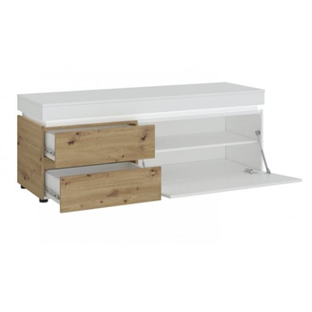 TV komoda LUCI dub artisan/alpská biela, šírka 150 cm 2