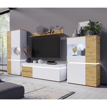 TV komoda LUCI dub artisan/alpská biela, šírka 150 cm 1