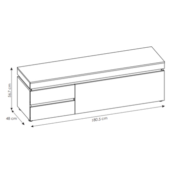 TV komoda LUCI dub artisan/sivá, šírka 181 cm 3
