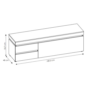 TV komoda LUCI dub artisan/alpská biela, šírka 181 cm 3