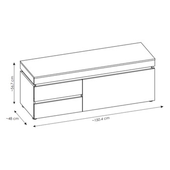 TV komoda LUCI dub artisan/sivá, 150 cm 3
