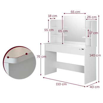 Toaletný stolík LUCIA 2 biela 1