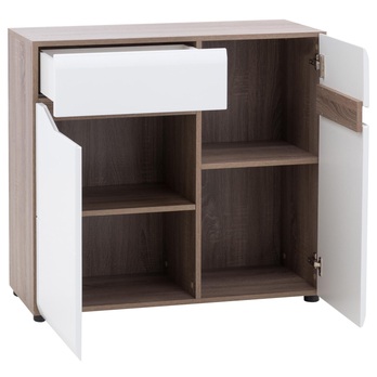 Komoda LUCY LI 2 dub sonoma truffel/biela vysoký lesk 2