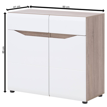 Komoda LUCY LI 2 dub sonoma truffel/biela vysoký lesk 7