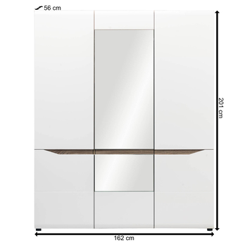 Šatníková skriňa LUCY LI9 dub sonoma truffel/biela 1