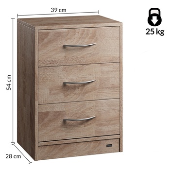 Nočný stolík LUISE 3 dub sonoma 4