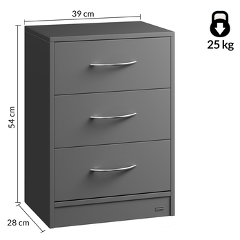 Nočný stolík LUISE antracitová 6