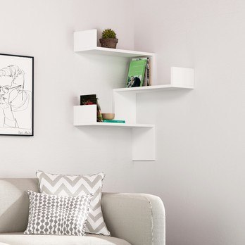 Nástenný regál LUKSA biela 1