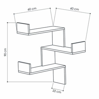 Nástenný regál LUKSA biela 2