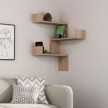 Nástenný regál LUKSA dub sonoma 1