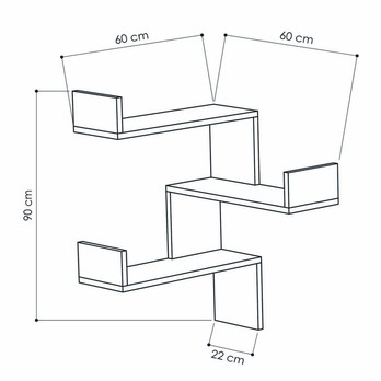 Nástenný regál LUKSA dub sonoma 2