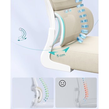 Kancelárska stolička LUMBAR krémová 2