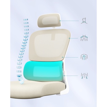 Kancelárska stolička LUMBAR krémová 4